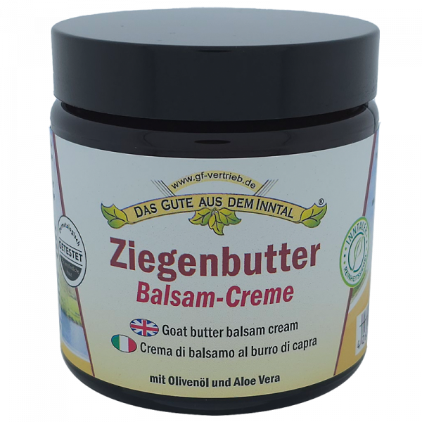 Ziegenbutter Balsam mit Olivenöl und Aloe Vera 110 ml im Glastiegel